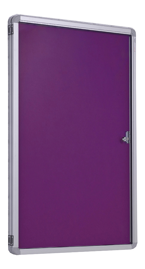 Decorative Tamperproof Accents Noticeboard in Plum With Single Opening Door